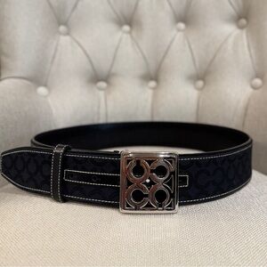 Coach Woman’s Black Wide Op Art Belt